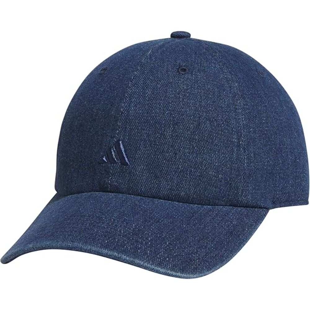 Adidas Women's Denim Baseball Cap Blue Jean Relaxed Adjustable Strapback Hat NEW